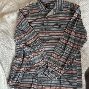 Striped Blue Gray and Red Men's Shirt